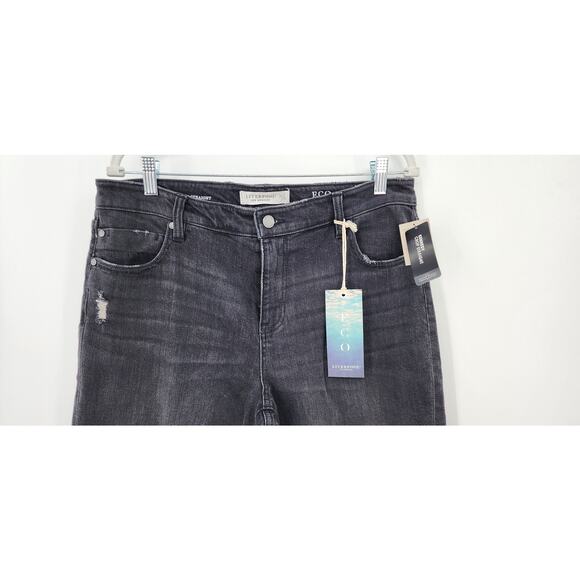 New NWT Liverpool Kennedy Crop Straight Washed Black Jeans Size 12 31 - Picture 5 of 13